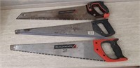 Lot of three handsaws