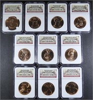 (10) NGC BU FIRST SPOUSE BRONZE MEDALS