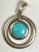 Sterling Turquoise Pendant 7 Grams