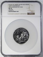STATUE OF LIBERTY SILVER MEDAL NGC MS-70