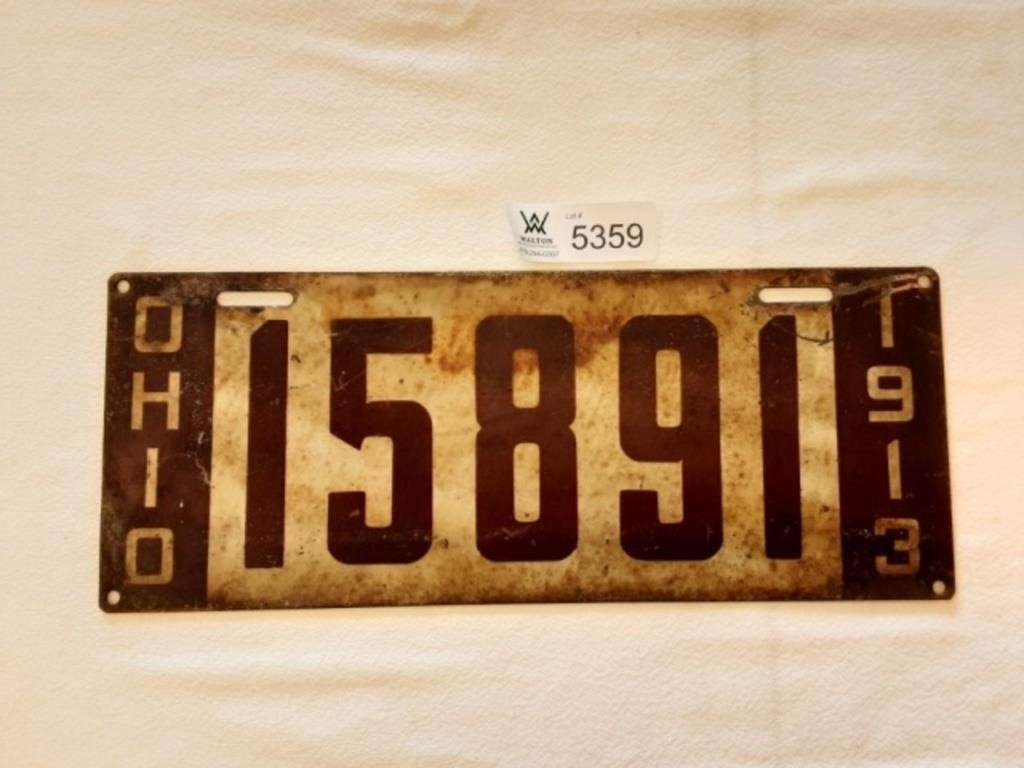License Plate Ohio 1913