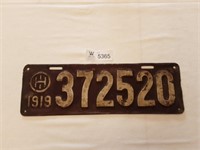 License Plate Ohio 1919