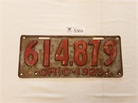 License Plate Ohio 1923