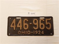 License Plate Ohio 1924