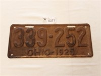 License Plate Ohio 1925