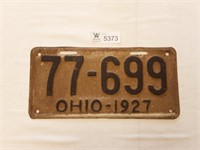 License Plate Ohio 1927