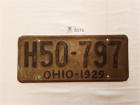License Plate Ohio 1929