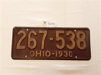 License Plate Ohio 1930