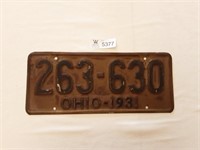 License Plate Ohio 1931