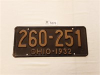 License Plate Ohio 1932