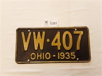 License Plate Ohio 1935