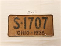 License Plate Ohio 1936