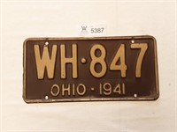 License Plate Ohio 1941