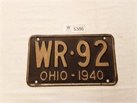 License Plate Ohio 1940