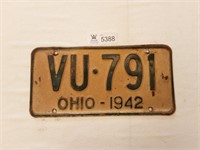 License Plate Ohio 1942