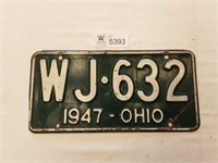 License Plate Ohio 1947