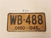 License Plate Ohio 1945
