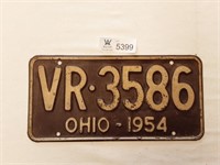 License Plate Ohio 1954