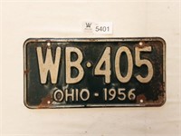 License Plate Ohio 1956