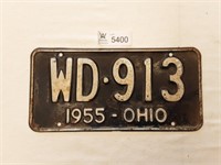 License Plate Ohio 1955