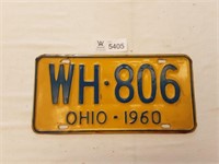 License Plate Ohio 1960