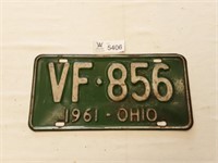 License Plate Ohio 1961