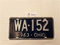 License Plate Ohio 1963