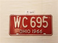 License Plate Ohio 1966