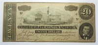 1864 $20 CONFEDERATE STATES NOTE