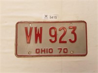 License Plate Ohio 1970