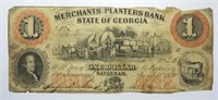 1859 $1 GEORGIA OBSOLETE NOTE