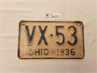 License Plate Ohio 1936