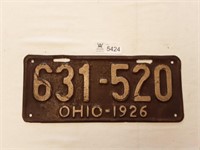 License Plate Ohio 1926