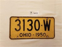 License Plate Ohio 1950