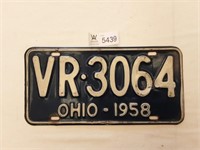 License Plates Ohio 1958