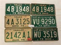 License Plates Ohio Lot (6) 70's