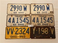 License Plates Ohio Lot (6) 60's