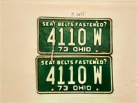 License Plates Ohio Pair 1973