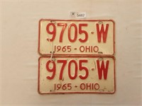 License Plates Ohio Pair 1965