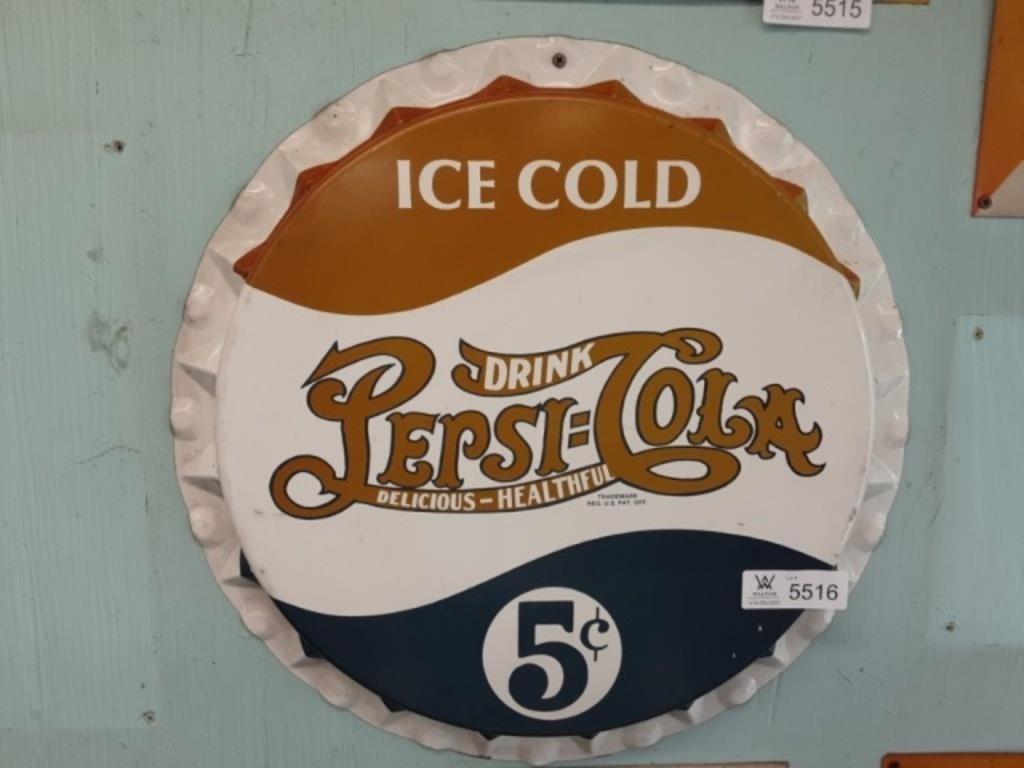 Pepsi-Cola Sign 19" Round