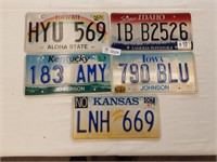 License Plates HI, KY, KS, ID, IA