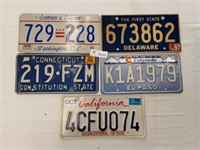 License Plates CA, CO, CT, DE, DC