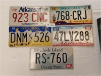 License Plates RI, AL, AK, AZ, AR