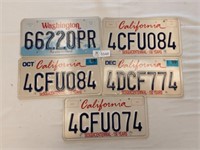License Plates California (4) Washington