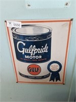 Gulfpride Motor oil sign 11.5x14.5"