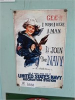Navy Sign Porcelain 8x12"