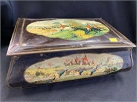 Early Tin Decorated Document Box