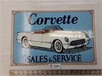 Corvette Sales & Service Sign 12x18"