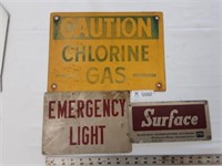 Caution, Emergency Surface Combustion Signs (3)