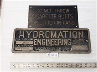 Hydromation & Cigarettes Signs